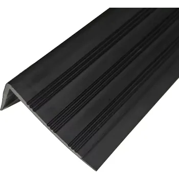 Rohožka Černá plastová (PVC) protiskluzová schodová hrana F600 - délka 150 cm, šířka 8,2 cm, výška 4,5 cm - 85212311