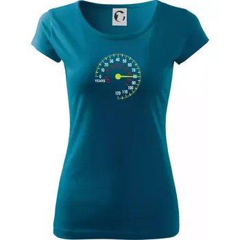 Dámské oblečení Tachometr cítí se - 80 let - Dámské triko Pure - 3XL ( Petrolejová )