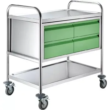 MOBILE 224 vozík 1-policový, 4-zásuvkový, 860x540x940 mm, zásuvky zelené