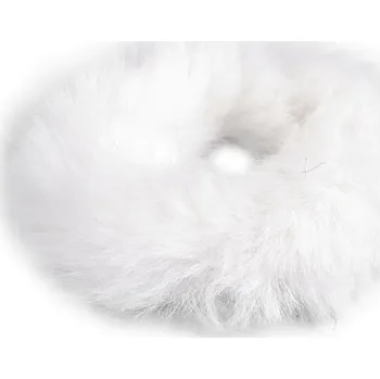 Ozdoba do vlasů Gumička do vlasů kožešinová, barva 1 Off White