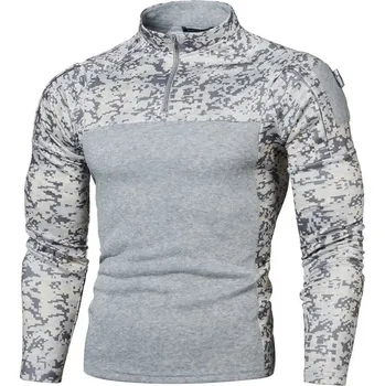 Pánská mikina Pánská mikina s maskáčovým vzorem a dlouhým rukávem Barva: Světle Šedá, Velikost: M