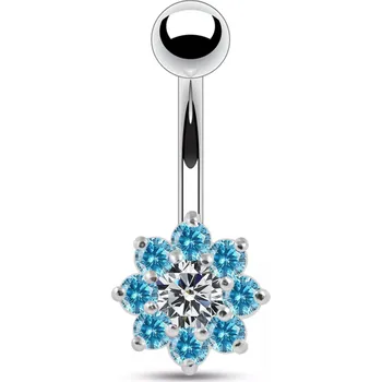 Piercing Šperky4U Stříbrný piercing do pupíku - kytička - BP01257-Q