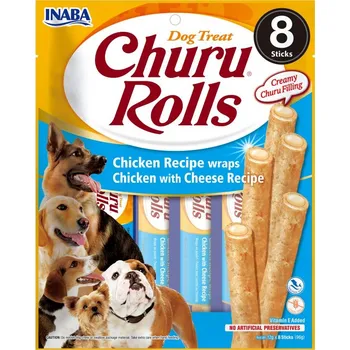 Pamlsek pro psa Inaba Churu Dog Rolls Chicken/Cheese Wraps 8x 12 g