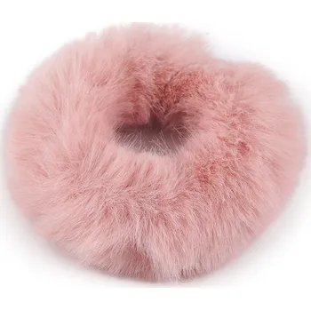 Náramek Gumička do vlasů kožešinová, malé, 3 pudrová