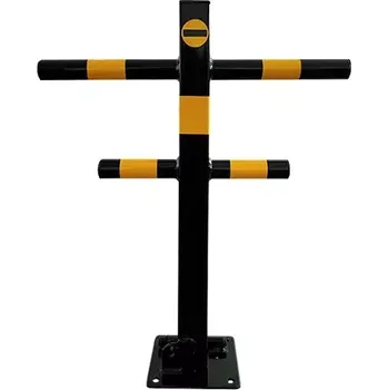 Plotový sloupek Černo-žlutý ocelový parkovací sloupek - výška 61 cm
