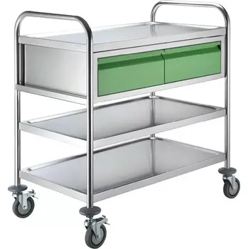 MOBILE 322 vozík 2-policový, 2-zásuvkový, 860x540x940 mm, zásuvky zelené