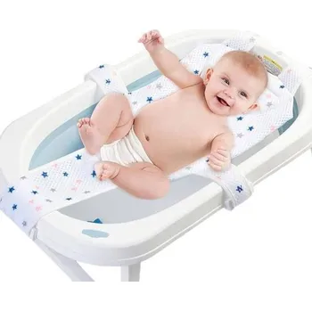 koupací vanička Síťka do koupele Comioke pro novorozence, síťka do sprchy pro novorozence, podpůrný polštář do