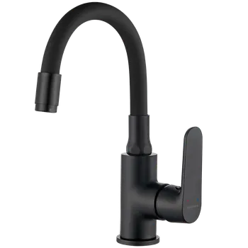 Vodovodní baterie Kuchinox DIMA stojací umyvadlová baterie s flexibilním výtokem černá mat