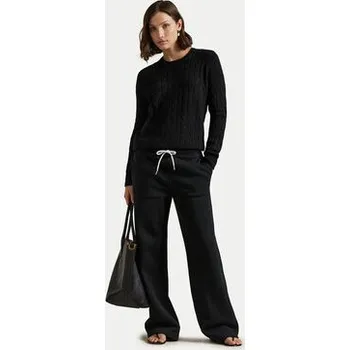 Dámské kalhoty Polo Ralph Lauren Teplákové kalhoty 211977959002 Černá Wide Leg XL