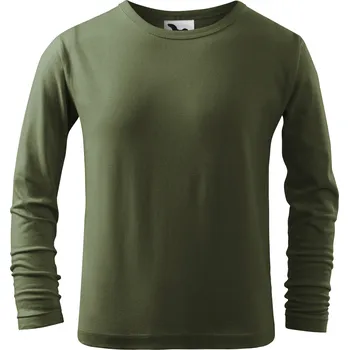 MALFINI Dětské triko s dlouhým rukávem Long Sleeve Barva: Khaki, Velikost: 146 / 10