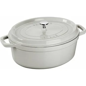 Hrnec Staub Cocotte hrnec oválný 29 cm bílá lanýžová, 11029107