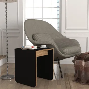 Jídelní stůl ZUGI luxusní příruční stolek, černá/borovice Atlantik