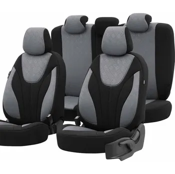 Potah sedadla OTOM Autopotahy Škoda Roomster (2006 - 2015) univerzální | RUBY 1202 GREY/BLACK 3-ZIP