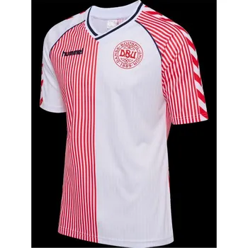 Hummel Denmark Retro Away Shirt 1986 Adults White/Red X Large