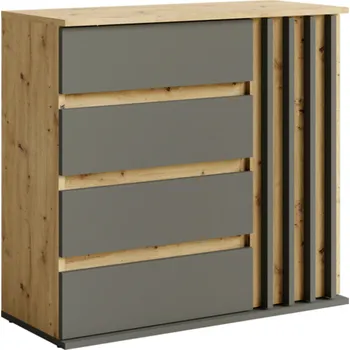 Komoda Komoda, 1D4S grafit/dub artisan, DERIS