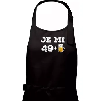 Kuchyňská zástěra Je mi 50 pivo - Pánská zástěra na vaření - Univerzální velikost ( Černá )