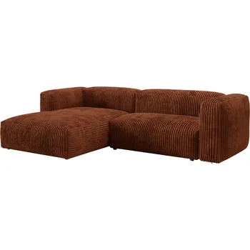 Pohovka Micadoni Terakotově červená manšestrová rohová pohovka Martina 280 cm, levá