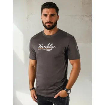 Pánské tričko Tmavě šedé tričko s nápisem BROOKLYN RX5404 Velikost: XL