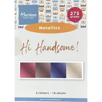 Umělecký papír Marianne Design Sada jednostranných metalických papírů A5 Hi Handsome!