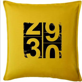 Polštář Tachometr 30 - Polštář 50x50 - 50x50 - Pouze potah ( Žlutá )