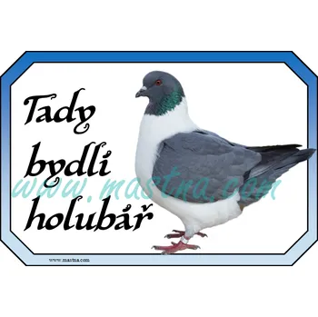 Cedulka holub moravský pštros modrý, holubář - Bez samolepicí vrstvy