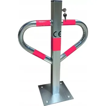 parkovací zábrana Stříbrná ocelová sklopná parkovací zábrana - šířka 44 cm, výška 60 cm