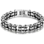 Moto náramek Gaira 30024 - stříbrný-černý