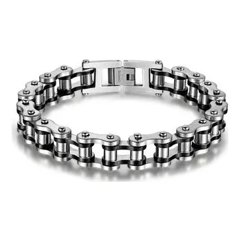 Náramek Moto náramek Gaira 30024 - stříbrný-černý