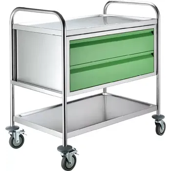 MOBILE 222 vozík 1-policový, 2-zásuvkový, 860x540x940 mm, zásuvky zelené