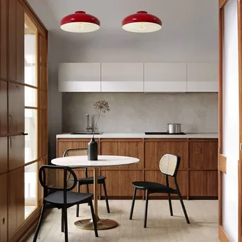 ROYALTECH Stropní svítidlo Olli, Ø 40 cm, červená/bílá, kov, E27 červená, bílá 1 x 60 W - Doprava zdarma