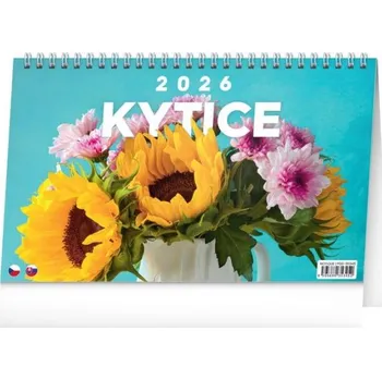 Kalendář NOTIQUE Kalendář stolní Kytice CZ/SK 2026, 23,1 x 14,5 cm / PGS-35345