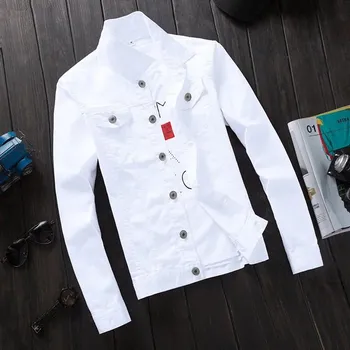 Pánský bomber Pánská riflová bunda s výšivkou v streetwear stylu Velikost: M, Barva (Varianta): Pure white coat