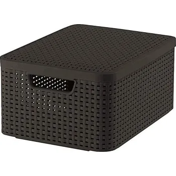 Úložný box Curver Rattan Style2 M s víkem 03618-210 18 l tmavě hnědý
