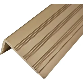 Rohožka Hnědá plastová (PVC) protiskluzová schodová hrana F533 - délka 150 cm, šířka 8,2 cm, výška 4,5 cm