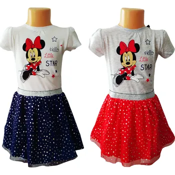 Dívčí šaty Eplusm Šaty MINNIE HELLO LITTLE STAR bavlna tyl Barva: Bílomodrá, Velikost: 104