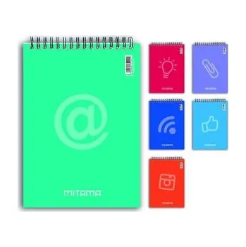 Blok Spirálový blok, 15x21 cm, čtverečkovaný, oranžová, 60 listů, MITAMA 35509-90187