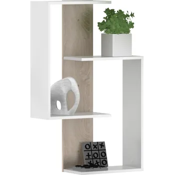 police Závěsná police, bílá/dub sonoma, VALPA