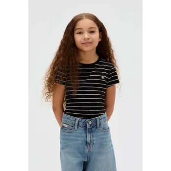 Chlapecké tričko Dětské bavlněné tričko Calvin Klein Jeans černá barva, IG0IG02992 IG0IG02992.9BYA 99X, vel. 128