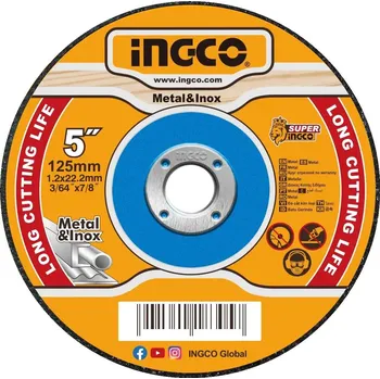 Řezný kotouč Ingco MCD121255 Kotouč řezný na kov 125 x 1,2 mm, sada 10ks