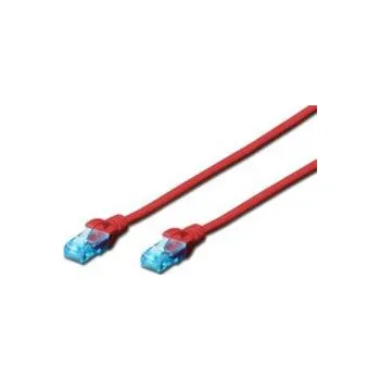 Patch panel Digitus Patch Cable, UTP, CAT 5e, AWG 26/7, červený 0,5m, 1ks
