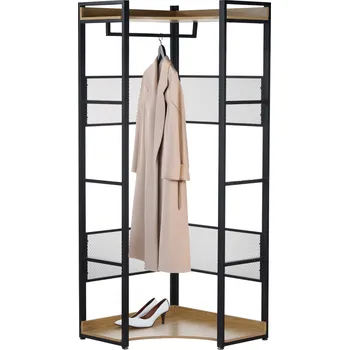 regál Rohový regál, dub/černá, KILOS NEW TYP 4