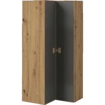 Pohovka Domel Šatní kříň rohová Index 03 Barevné provedení dveří: Bílý lesk, Úchyty Domel: Černé