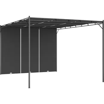 Pergola vidaXL Zahradní altán s bočním závěsem 4 x 3 x 2,25 m [47996] Barva: antracitová