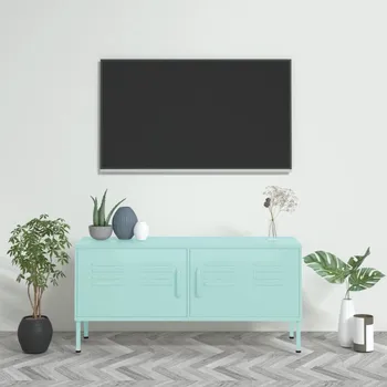 Televizní stolek vidaXL TV skříňka 105 x 35 x 50 cm ocel [336231] Barva: Mátová