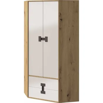 Pohovka Domel Šatní kříň rohová Index 02 Barevné provedení dveří: Dub artisan lesk, Úchyty Domel: Dub