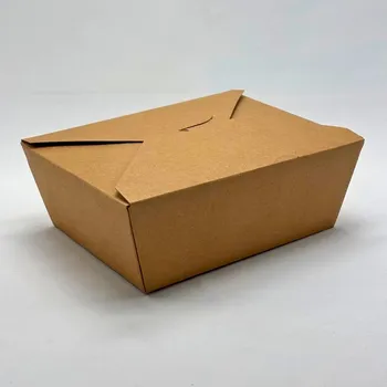 Jednorázové nádobí Wepack Krabice papírová hnědá na jídlo 1400ml - 8 bal x 25 ks