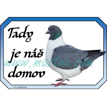 Cedulka holub moravský pštros modrý, domov - Bez samolepicí vrstvy