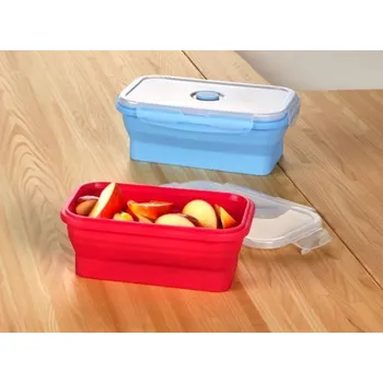 Dóza na potraviny 3Pagen Souprava skládacích dóz s víčky 2 ks