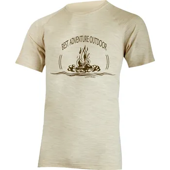 Pánské tričko BAZIL pánské funkční triko se směsí BAMBUS a MERINO VLNA - Béžová 7200 / S / Béžová