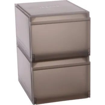 Botník Joseph Joseph Set dvou šedých plastových úložných boxů na boty Shoecase